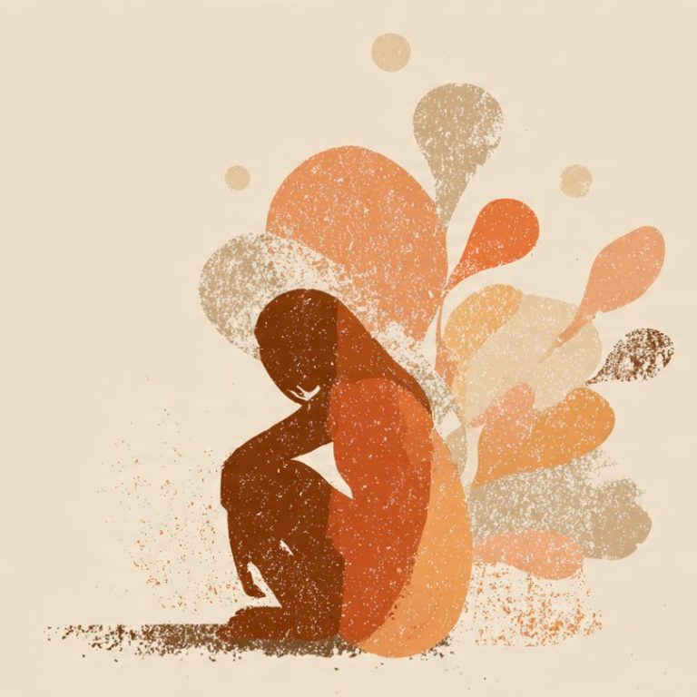 Ilustración abstracta que representa cómo mantener la mente ocupada y encontrar calma cuando los pensamientos no paran.