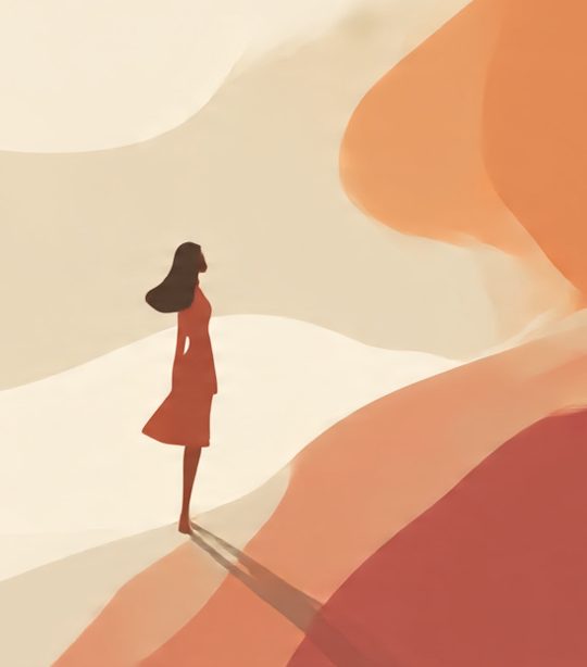 Ilustración de apoyo emocional entre dos personas, representando el acompañamiento en el cáncer