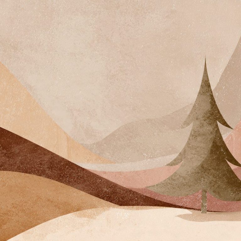 ilustracion minimalista de un arbol de navidad