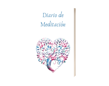 Diario de meditación con un diseño de árbol en forma de corazón.