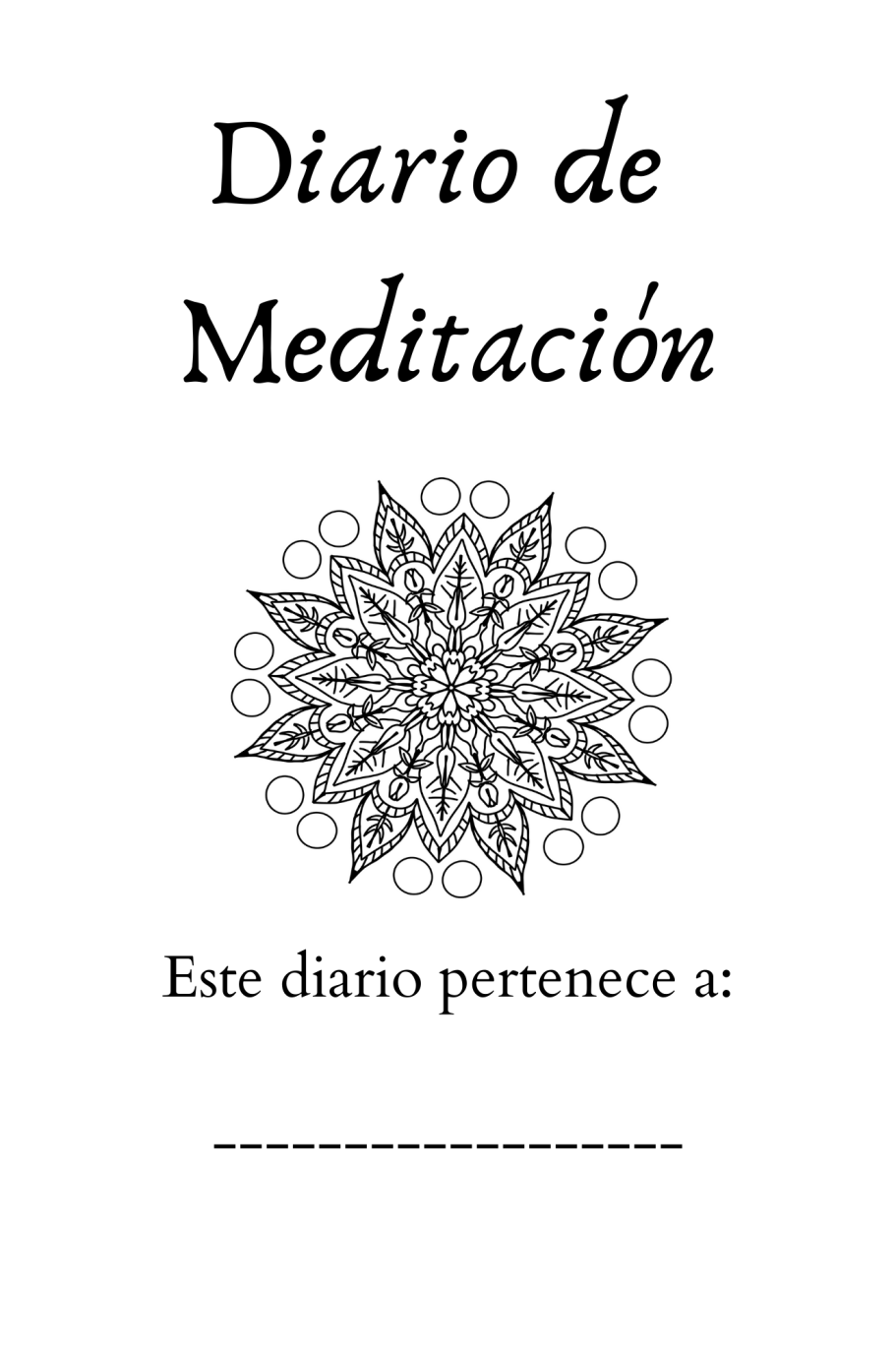 Diario de meditación con un diseño de mandala en la portada.