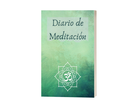 Diario de Meditación con fondo verde y símbolo del om.