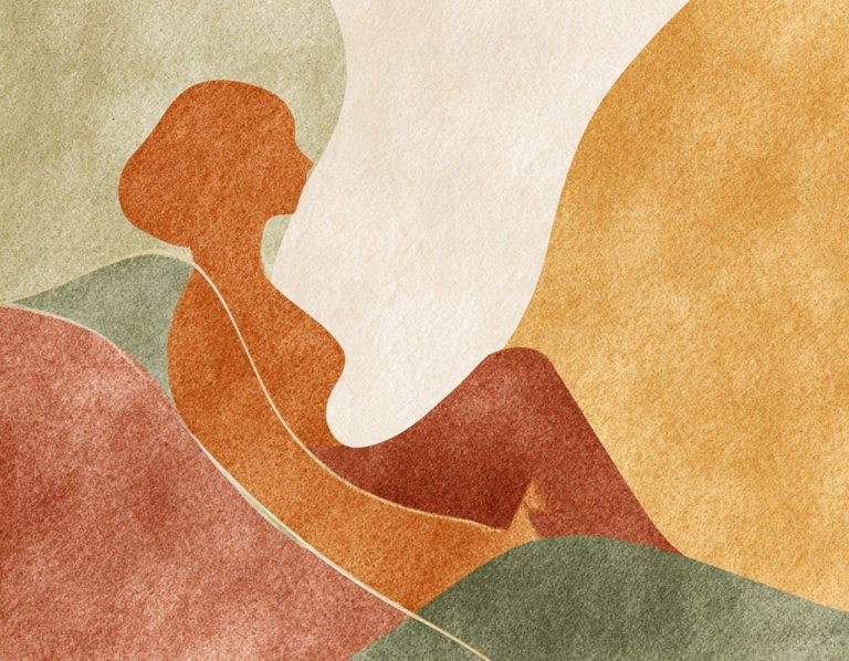 Ilustración que representa el descanso mental y la aceptación cuando no se tiene energía para hacer nada.