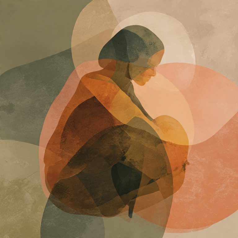 Ilustración minimalista de como alejar los pensamientos negativos Ilustración abstracta sobre el estado mental que se activa cuando existe la posibilidad de una recaída de cáncer.