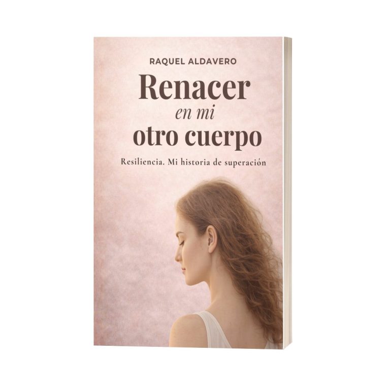 Libro titulado "Renacer en un Otro Cuerpo" con una niña con alas de mariposa.