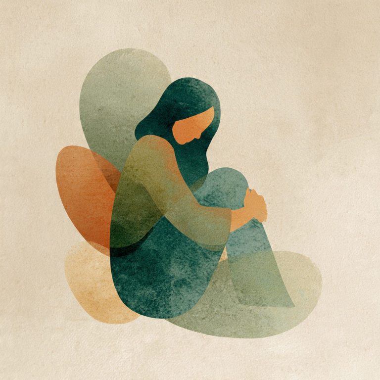 Ilustración abstracta que simboliza el silencio emocional y la vivencia interior ante una posible recaída de cáncer.